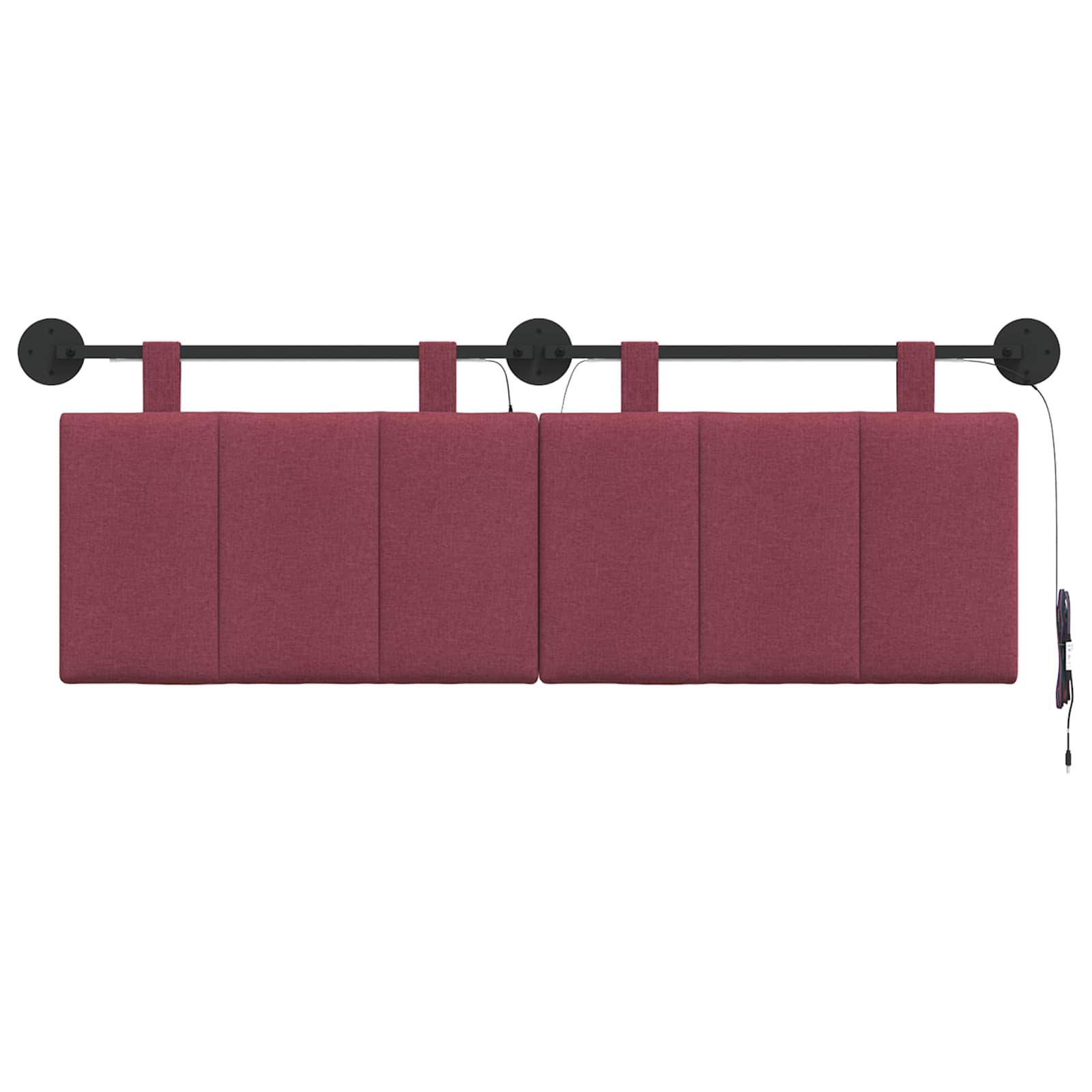 Hangend hoofdbord Met LED-verlichting Wijnrood Stof