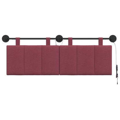 Hangend hoofdbord Met LED-verlichting Wijnrood Stof