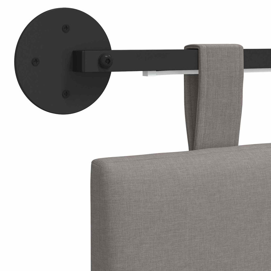 Hangend hoofdbord Met LED-verlichting Taupe Stof
