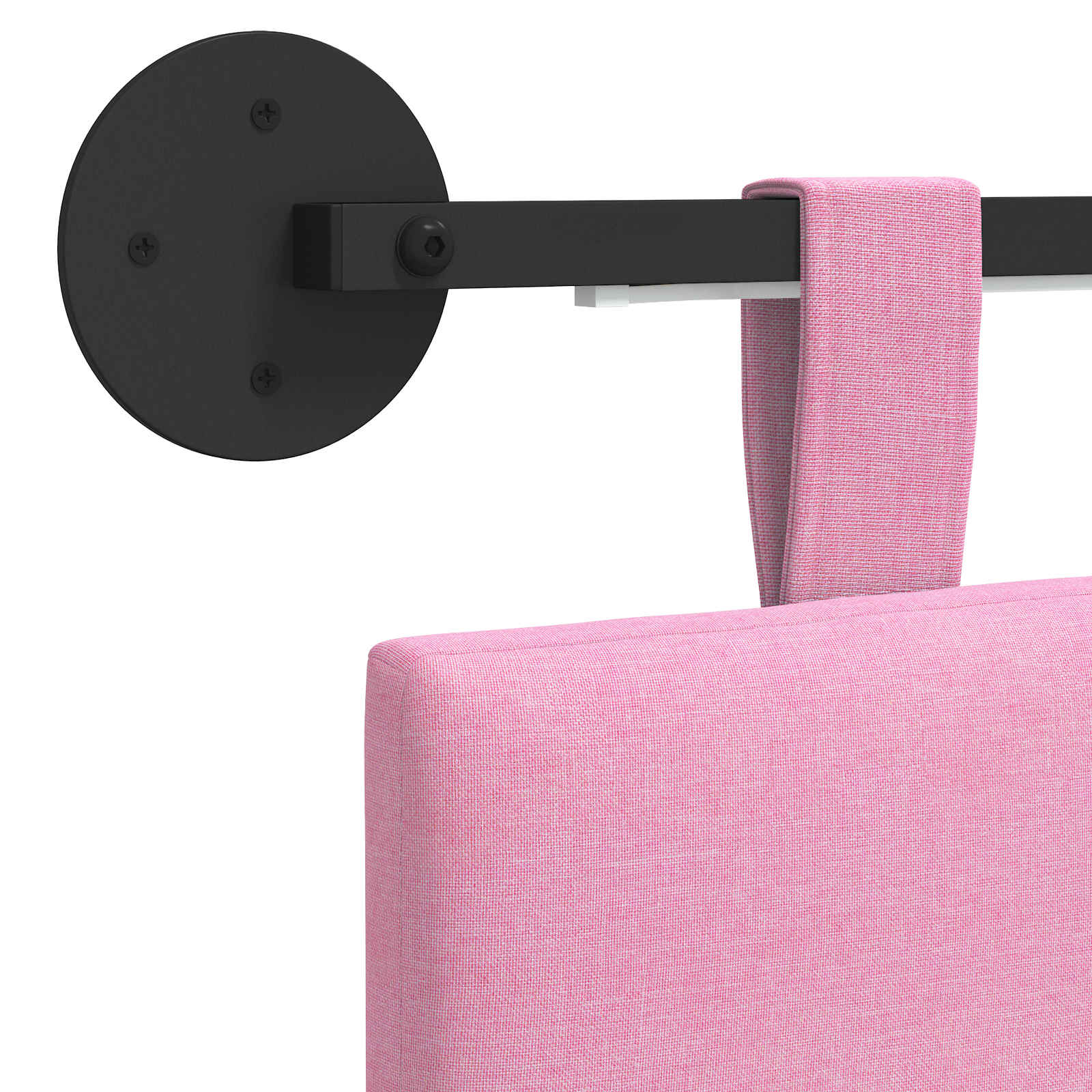 Hangend hoofdbord Met LED-verlichting Roze Stof