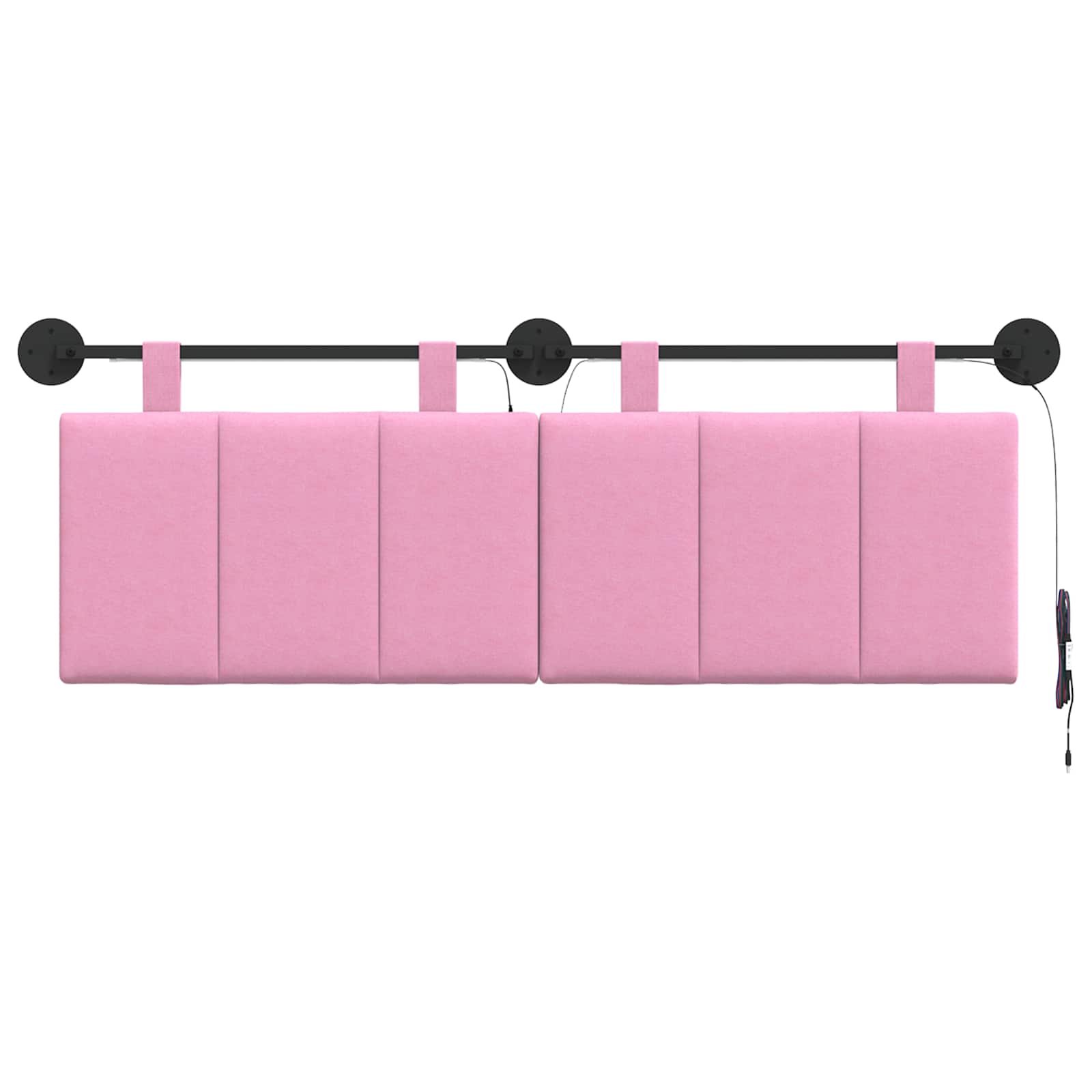 Hangend hoofdbord Met LED-verlichting Roze Stof