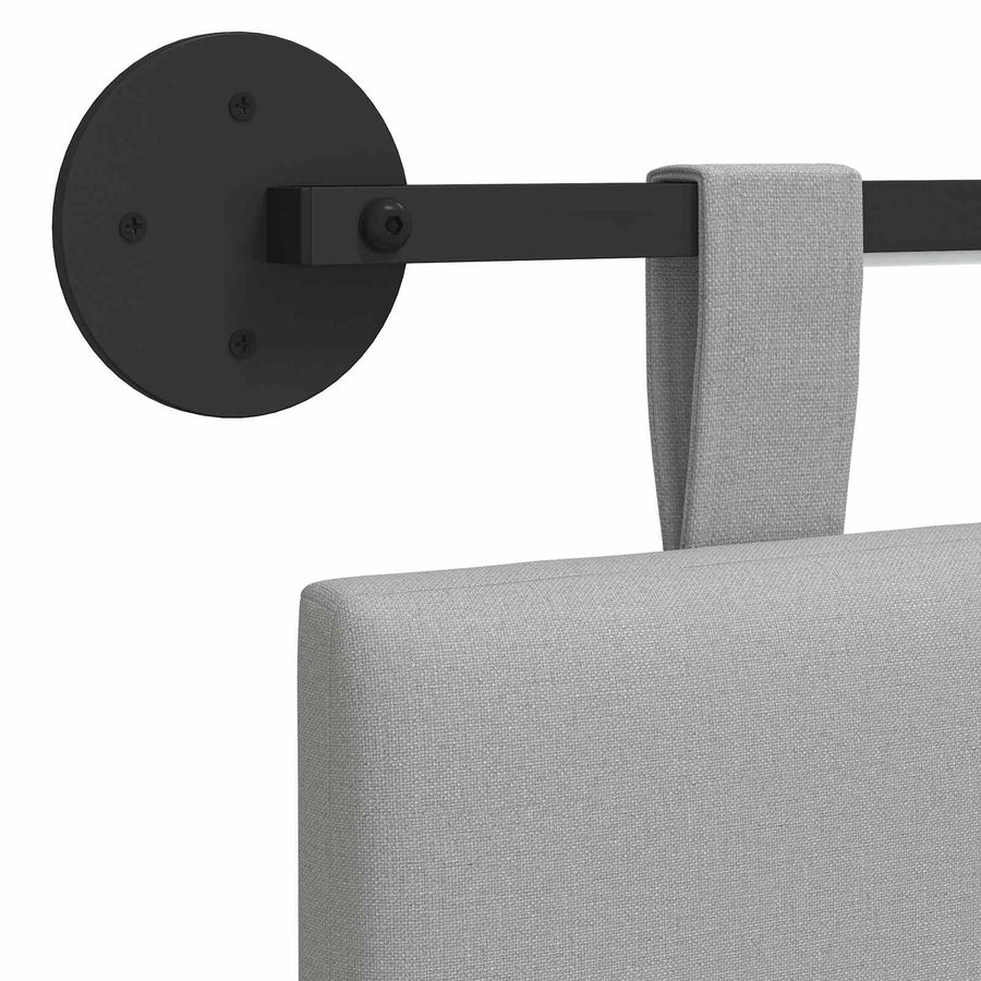 Hangend hoofdbord Met LED-verlichting Wolkengrijs Stof