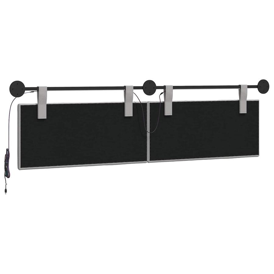 Hangend hoofdbord Met LED-verlichting Wolkengrijs Stof