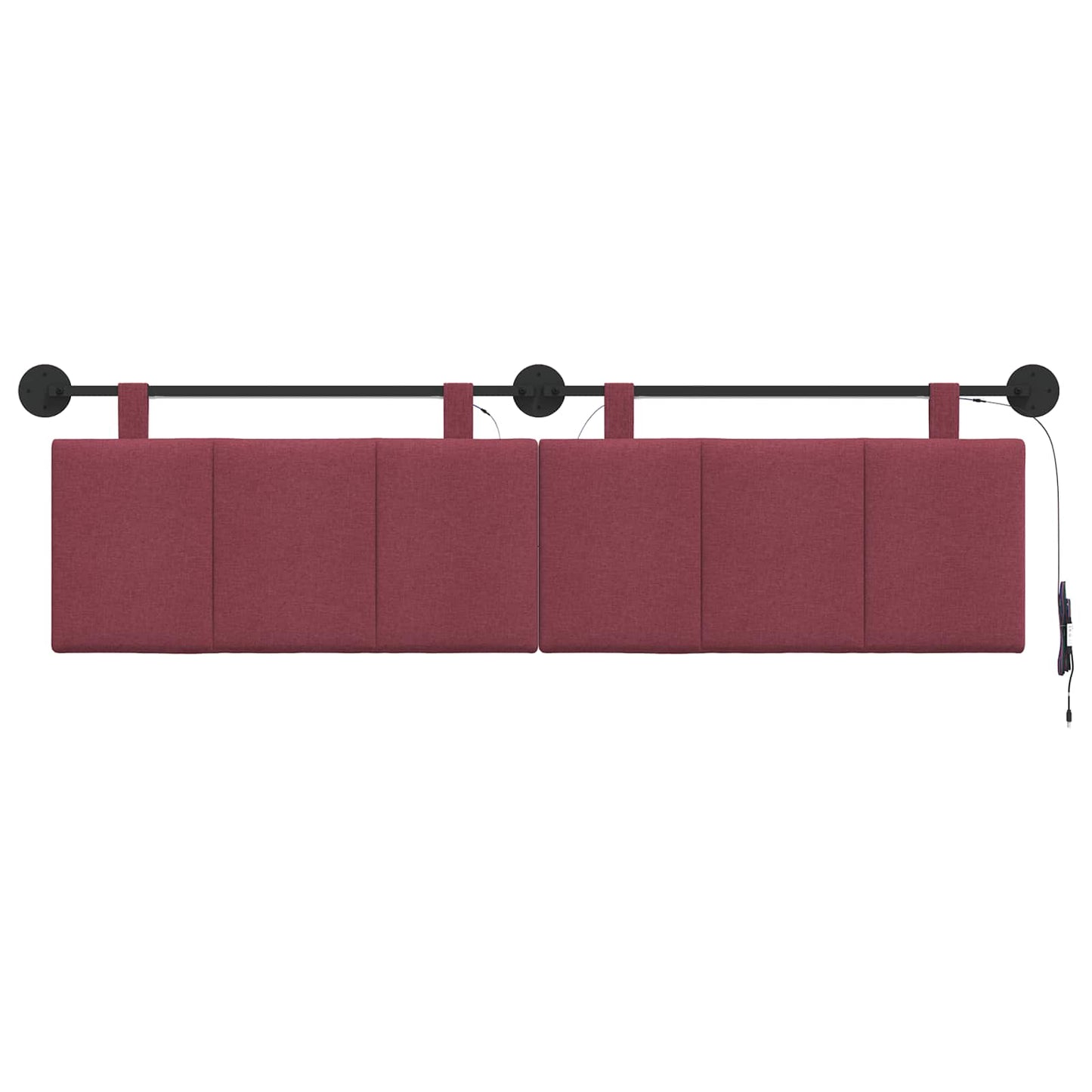 Hangend hoofdbord Met LED-verlichting Wijnrood Stof