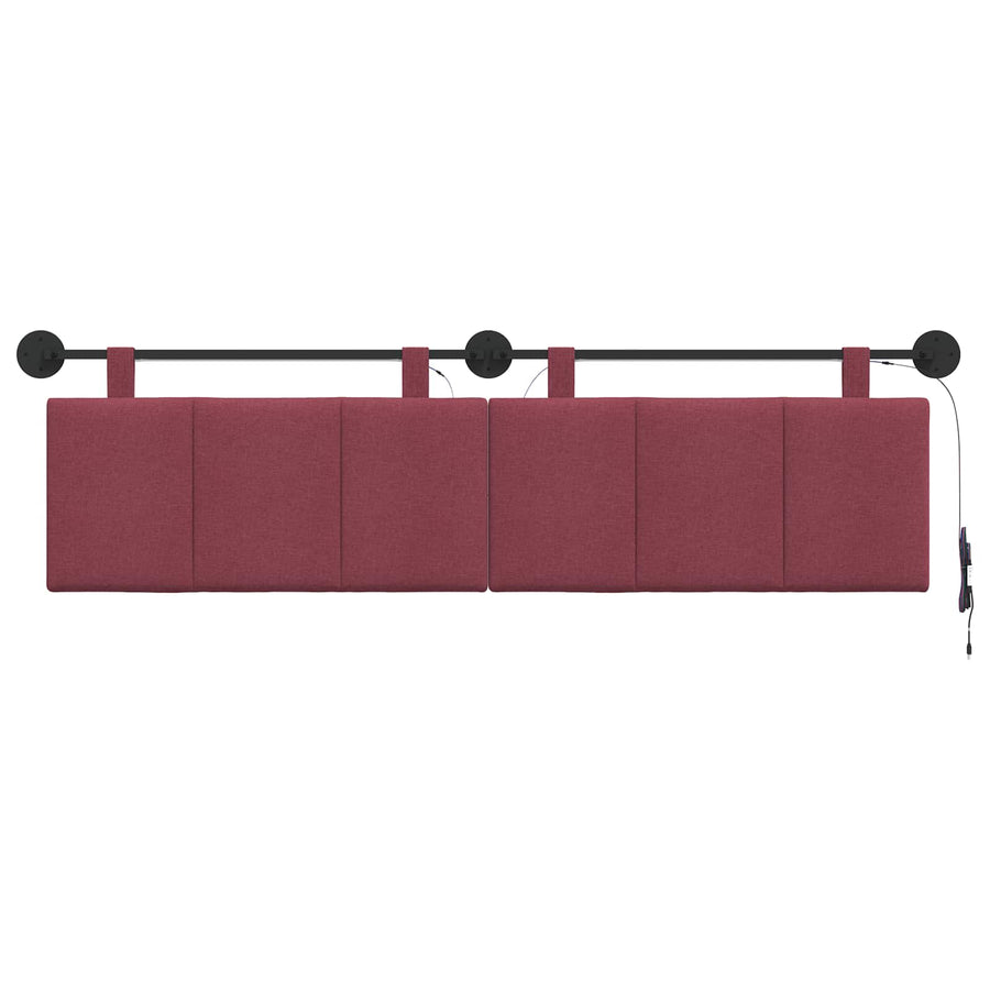 Hangend hoofdbord Met LED-verlichting Wijnrood Stof