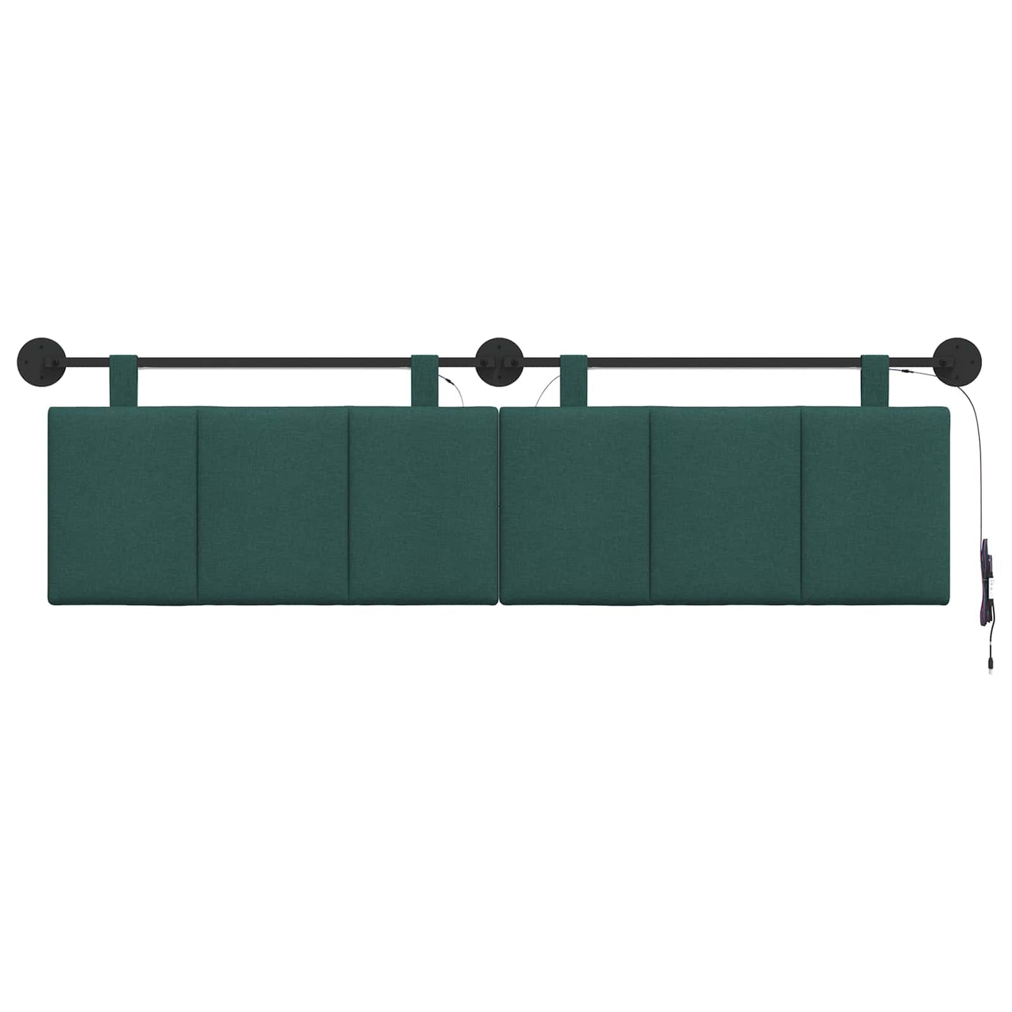 Hangend hoofdbord Met LED-verlichting Donkergroen Stof