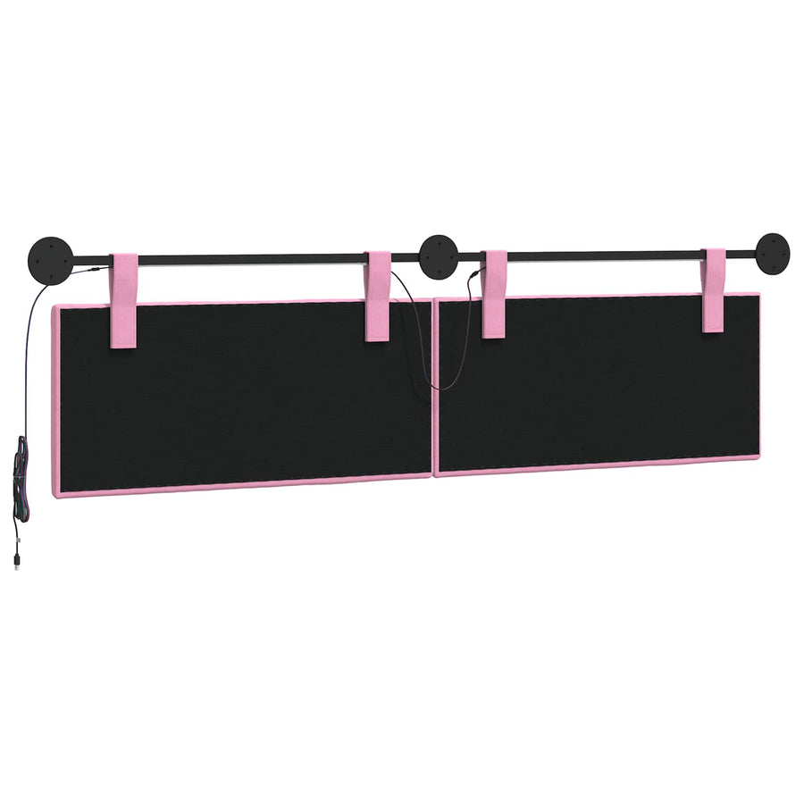 Hangend hoofdbord Met LED-verlichting Roze Stof