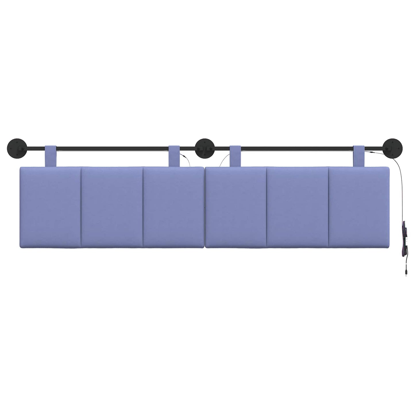 Hangend hoofdbord Met LED-verlichting Jeans Blauw Stof