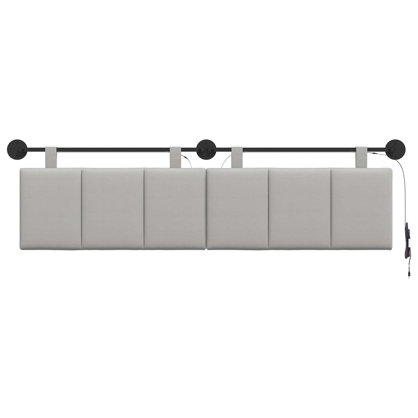Hangend hoofdbord Met LED-verlichting Wolkengrijs Stof