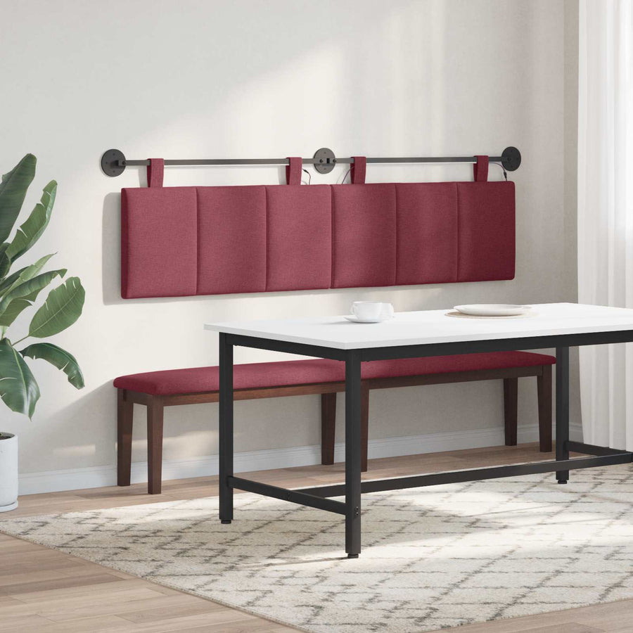 Hangend hoofdbord Met LED-verlichting Wijnrood Stof