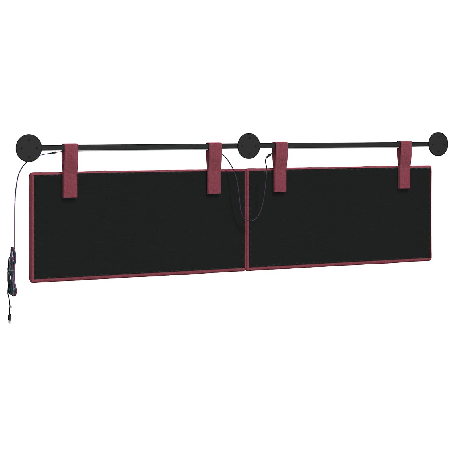 Hangend hoofdbord Met LED-verlichting Wijnrood Stof