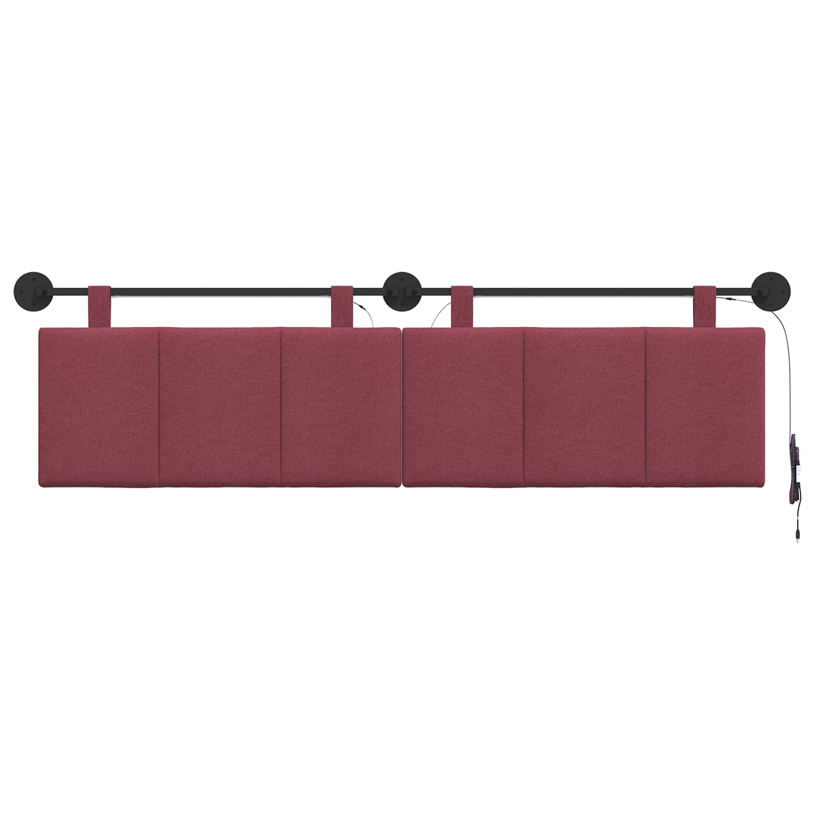 Hangend hoofdbord Met LED-verlichting Wijnrood Stof