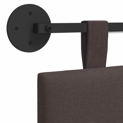 Hangend hoofdbord Met LED-verlichting Donkerbruin Stof