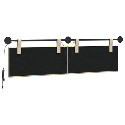 Hangend hoofdbord Met LED-verlichting Crèmekleurig Stof