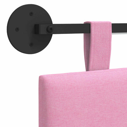 Hangend hoofdbord Met LED-verlichting Roze Stof