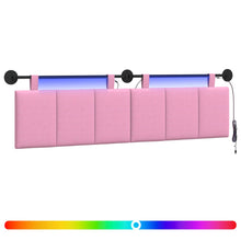 Hangend hoofdbord Met LED-verlichting Roze Stof