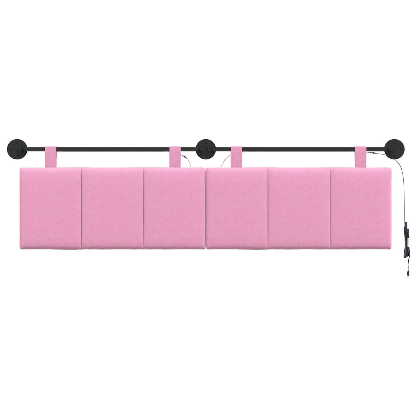 Hangend hoofdbord Met LED-verlichting Roze Stof
