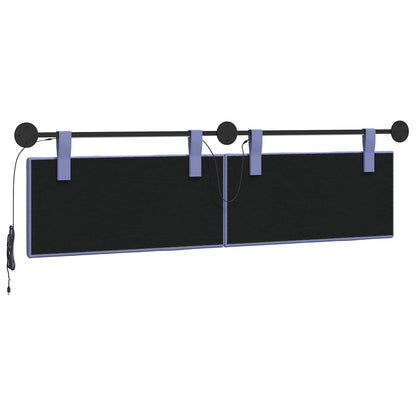 Hangend hoofdbord Met LED-verlichting Jeans Blauw Stof