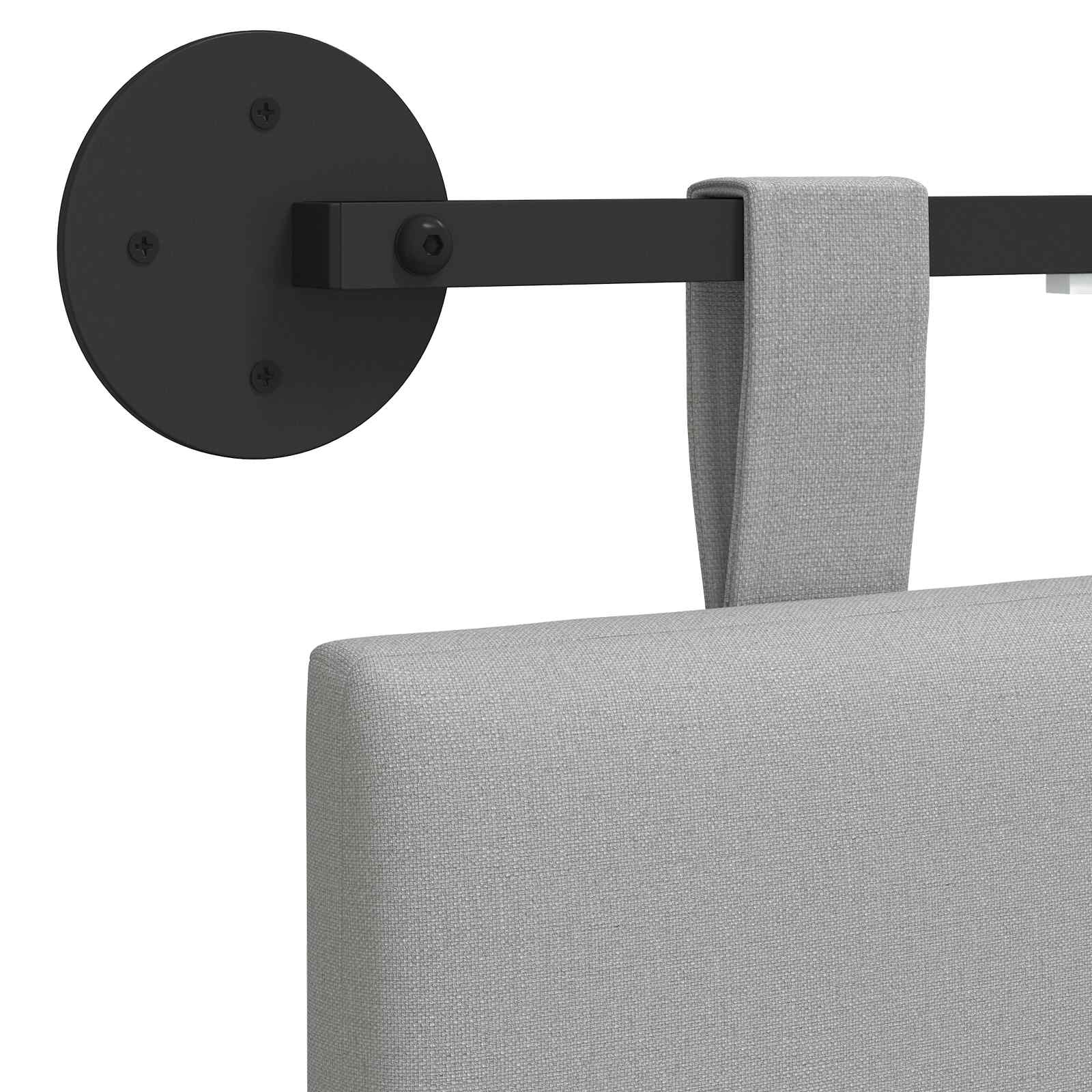 Hangend hoofdbord Met LED-verlichting Wolkengrijs Stof