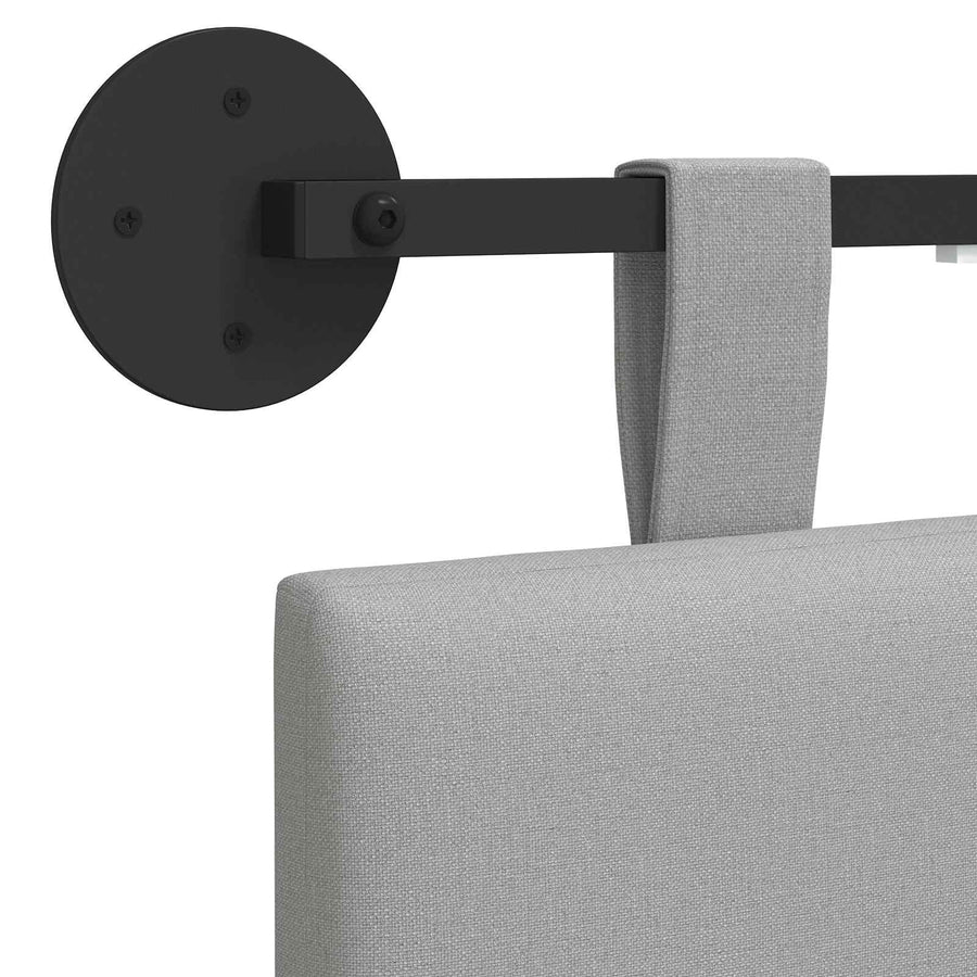 Hangend hoofdbord Met LED-verlichting Wolkengrijs Stof