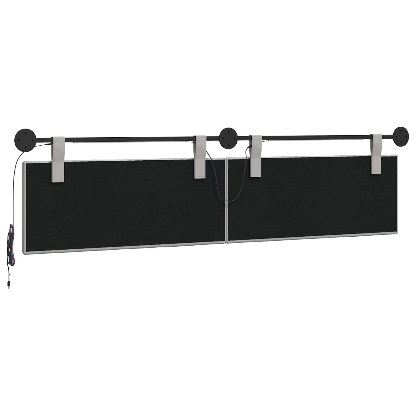 Hangend hoofdbord Met LED-verlichting Wolkengrijs Stof
