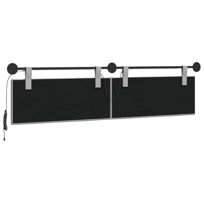 Hangend hoofdbord Met LED-verlichting Wolkengrijs Stof