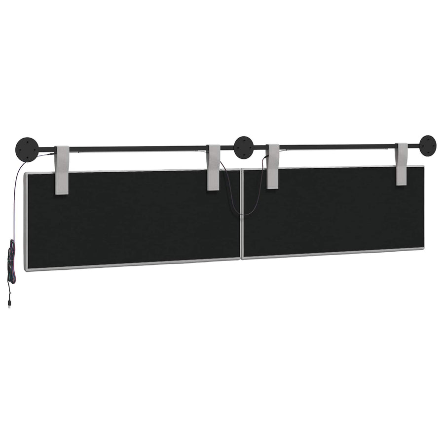 Hangend hoofdbord Met LED-verlichting Wolkengrijs Stof
