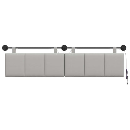 Hangend hoofdbord Met LED-verlichting Wolkengrijs Stof