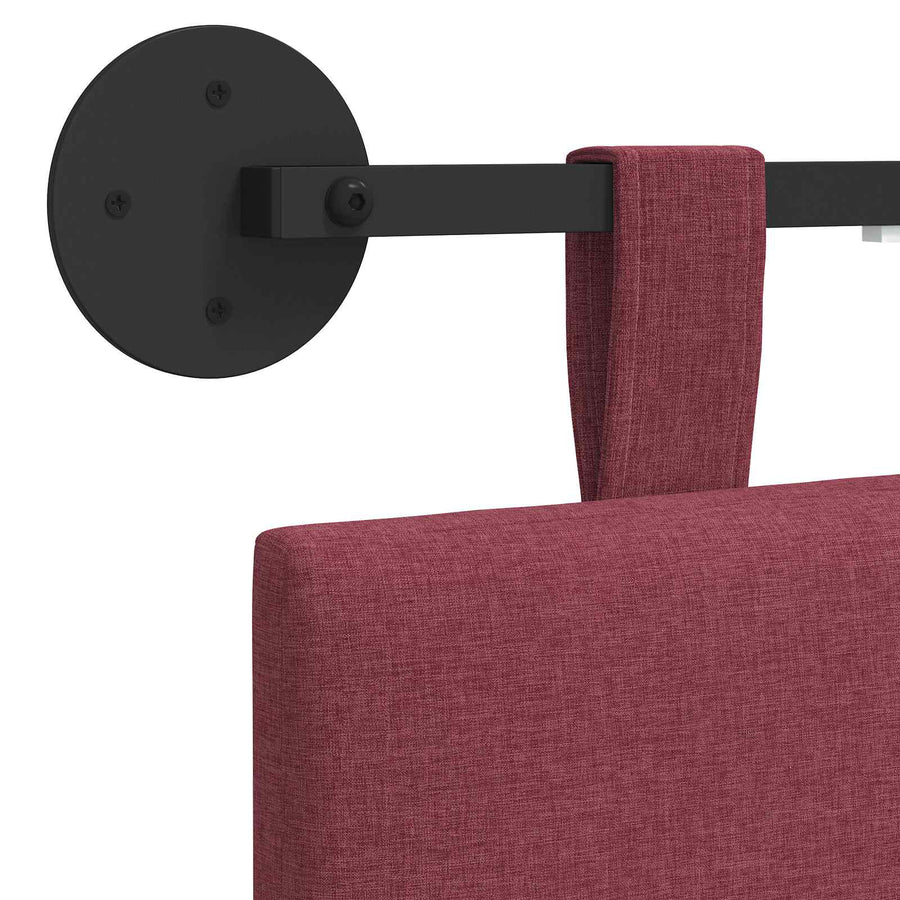 Hangend hoofdbord Met LED-verlichting Wijnrood Stof