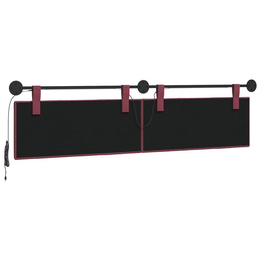 Hangend hoofdbord Met LED-verlichting Wijnrood Stof
