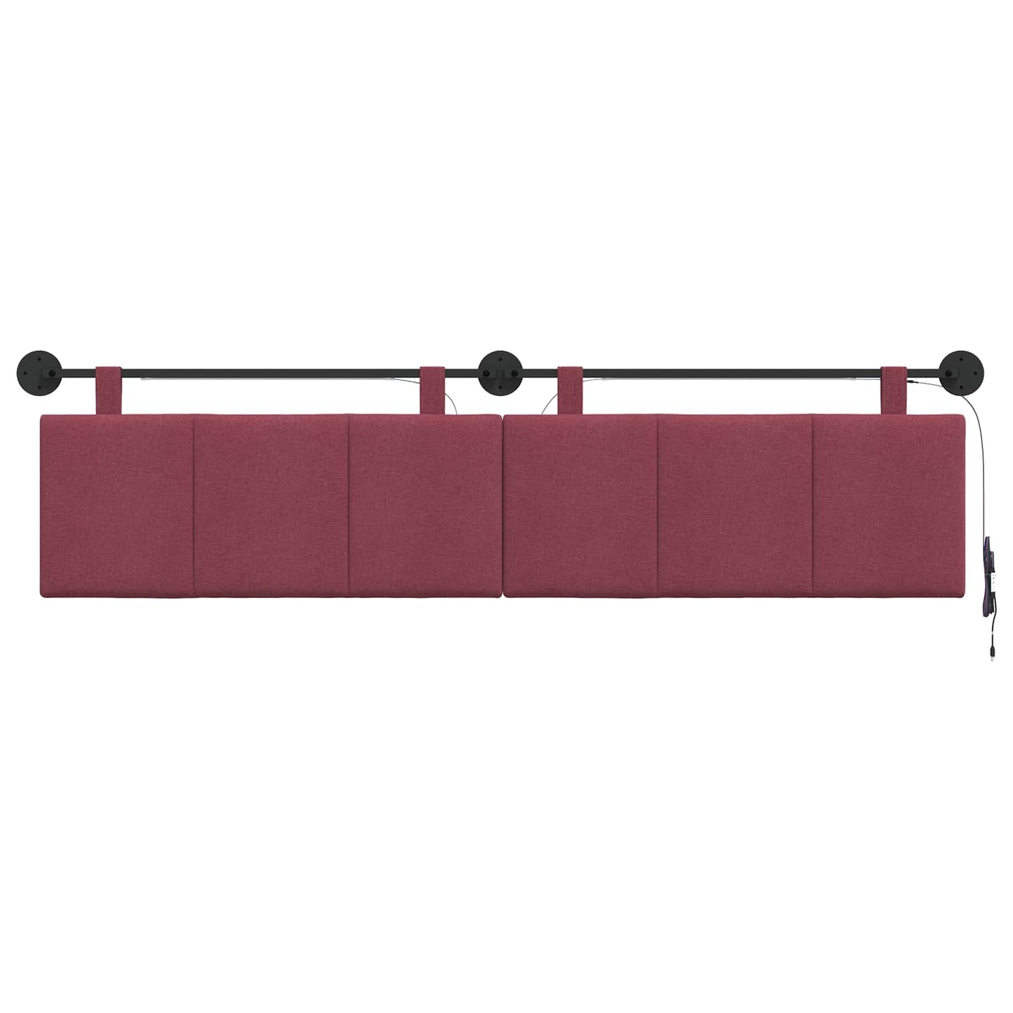 Hangend hoofdbord Met LED-verlichting Wijnrood Stof