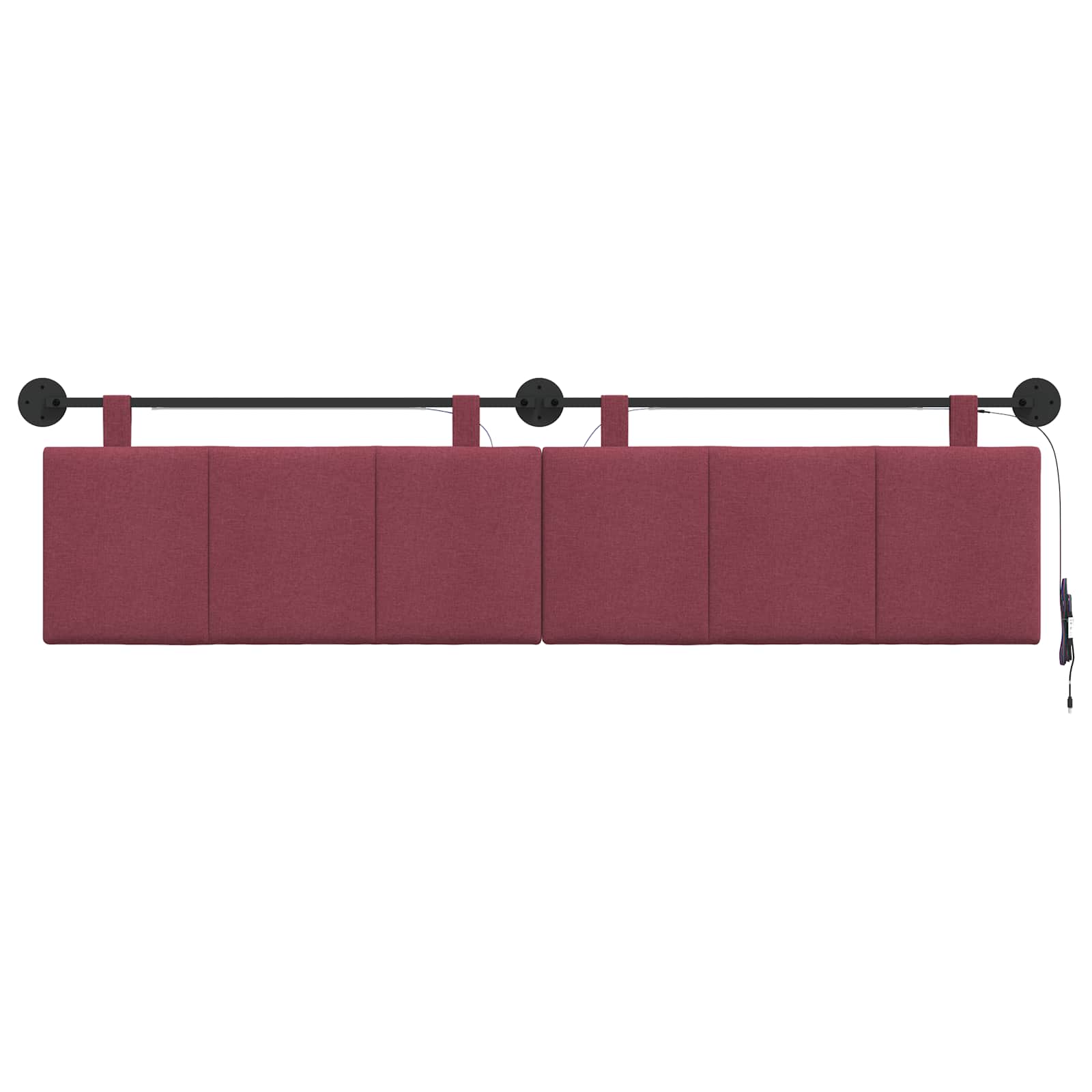 Hangend hoofdbord Met LED-verlichting Wijnrood Stof