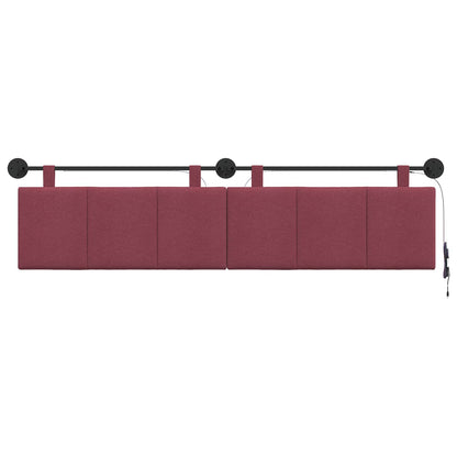 Hangend hoofdbord Met LED-verlichting Wijnrood Stof
