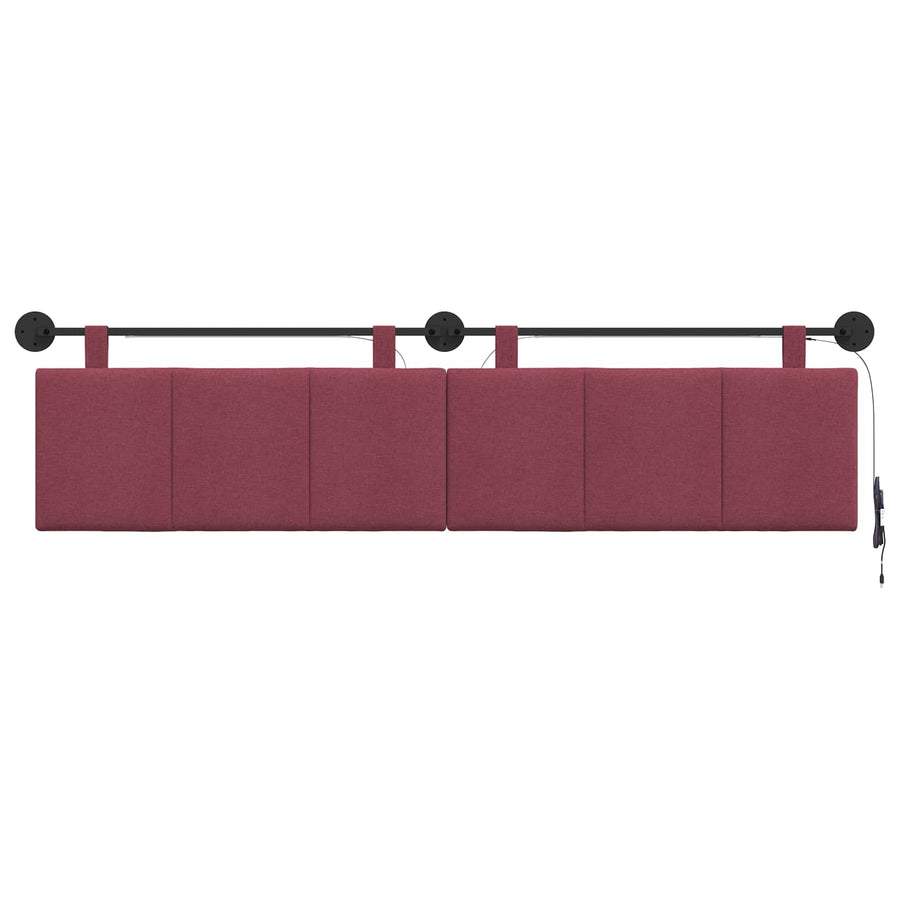 Hangend hoofdbord Met LED-verlichting Wijnrood Stof
