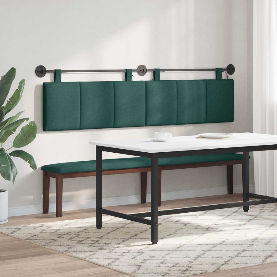 Hangend hoofdbord Met LED-verlichting Donkergroen Stof