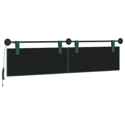 Hangend hoofdbord Met LED-verlichting Donkergroen Stof