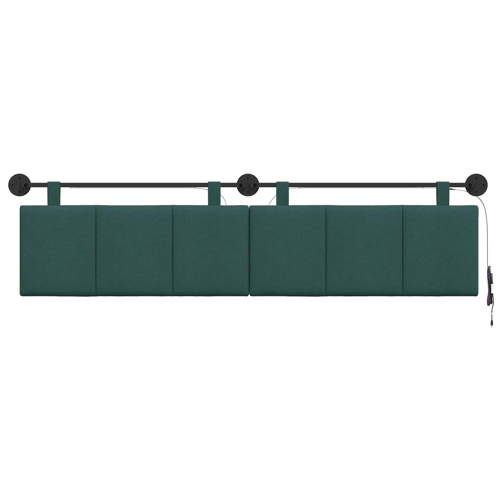 Hangend hoofdbord Met LED-verlichting Donkergroen Stof