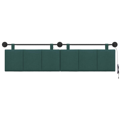 Hangend hoofdbord Met LED-verlichting Donkergroen Stof