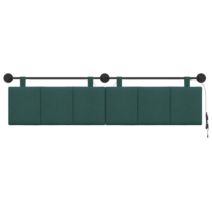 Hangend hoofdbord Met LED-verlichting Donkergroen Stof