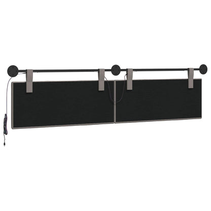 Hangend hoofdbord Met LED-verlichting Taupe Stof