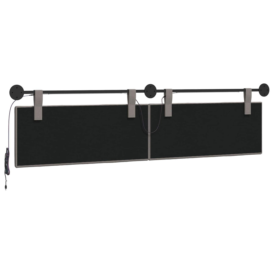 Hangend hoofdbord Met LED-verlichting Taupe Stof