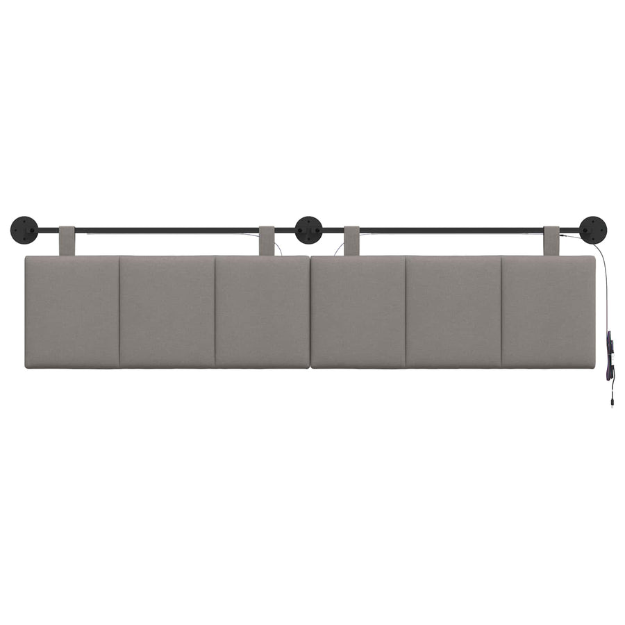 Hangend hoofdbord Met LED-verlichting Taupe Stof