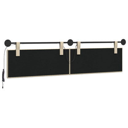 Hangend hoofdbord Met LED-verlichting Crèmekleurig Stof