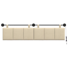 Hangend hoofdbord Met LED-verlichting Crèmekleurig Stof