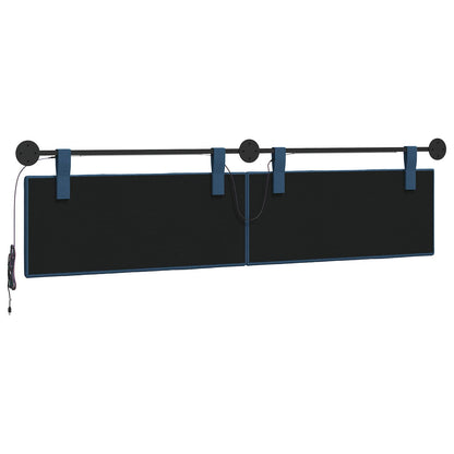 Hangend hoofdbord Met LED-verlichting Blauw Stof