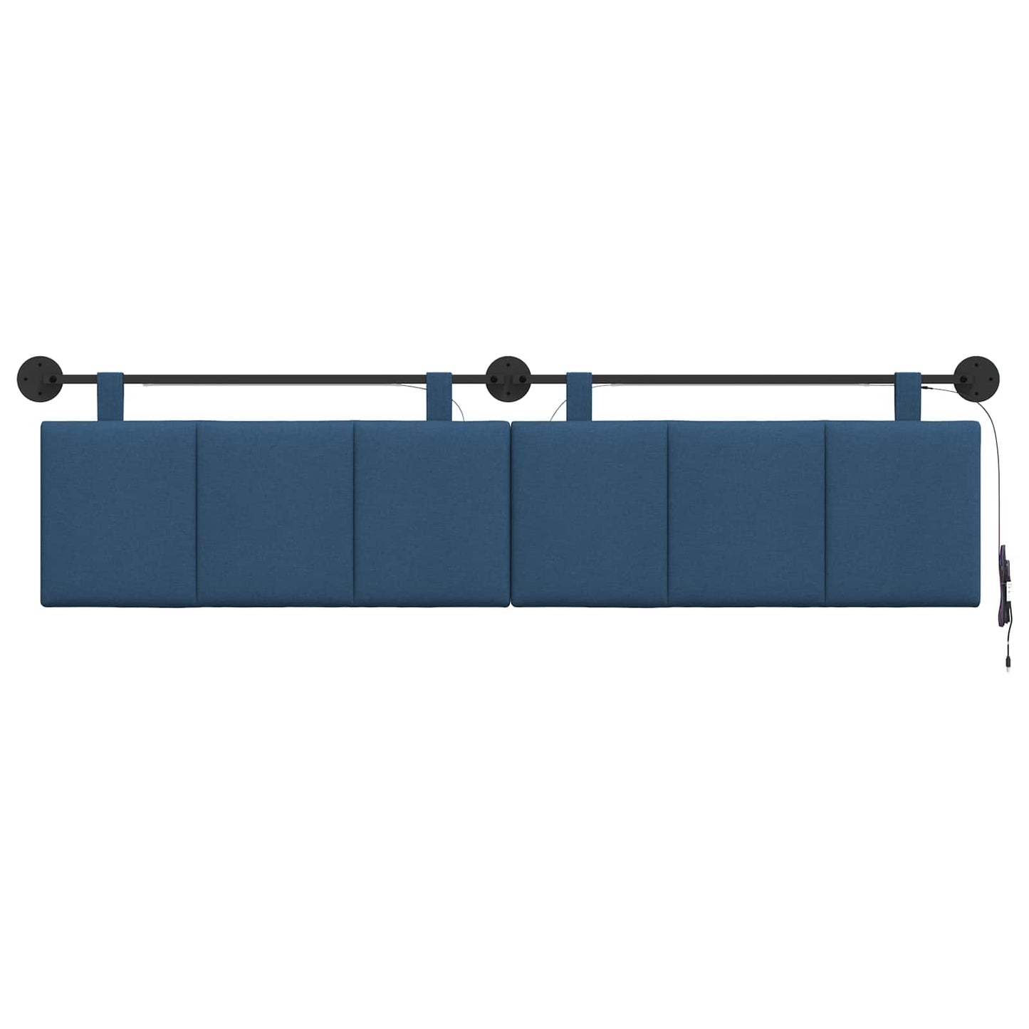 Hangend hoofdbord Met LED-verlichting Blauw Stof