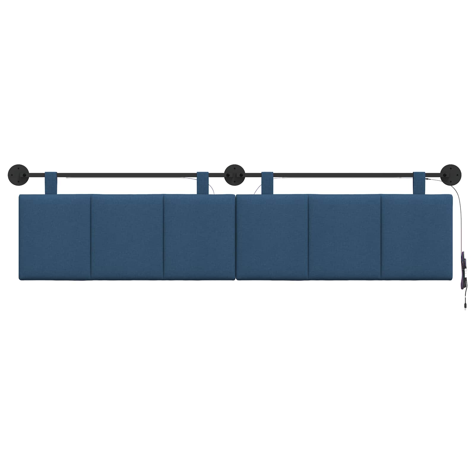 Hangend hoofdbord Met LED-verlichting Blauw Stof
