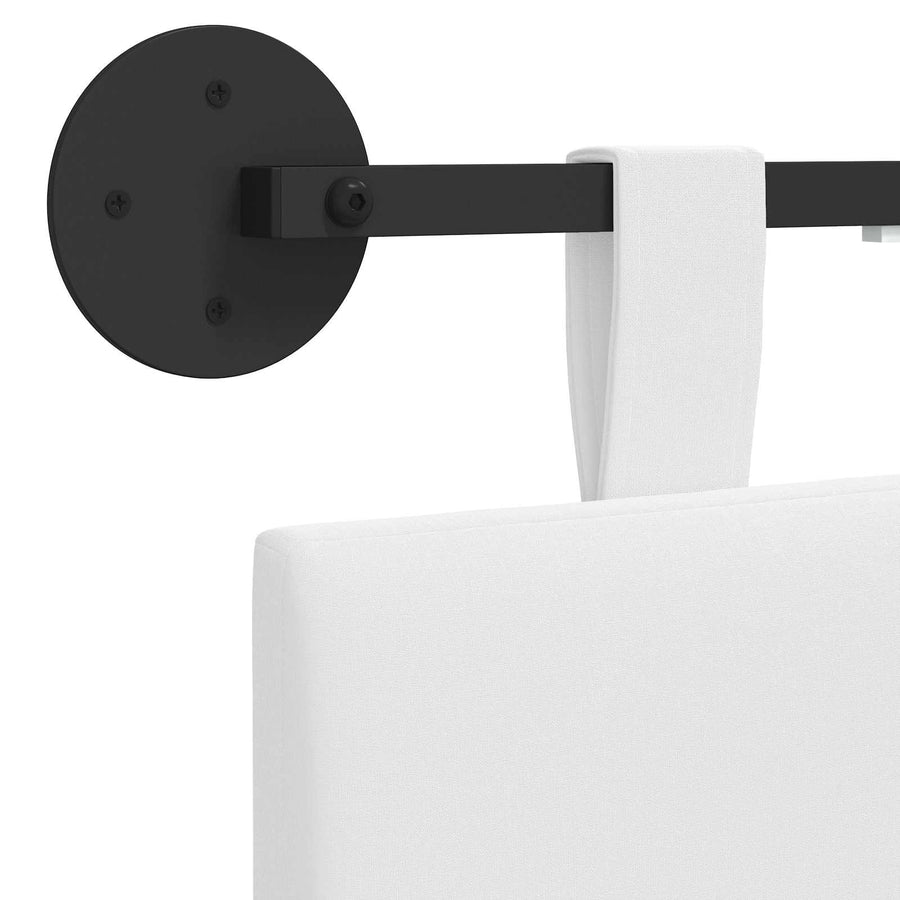 Hangend hoofdbord Met LED-verlichting Wit Stof