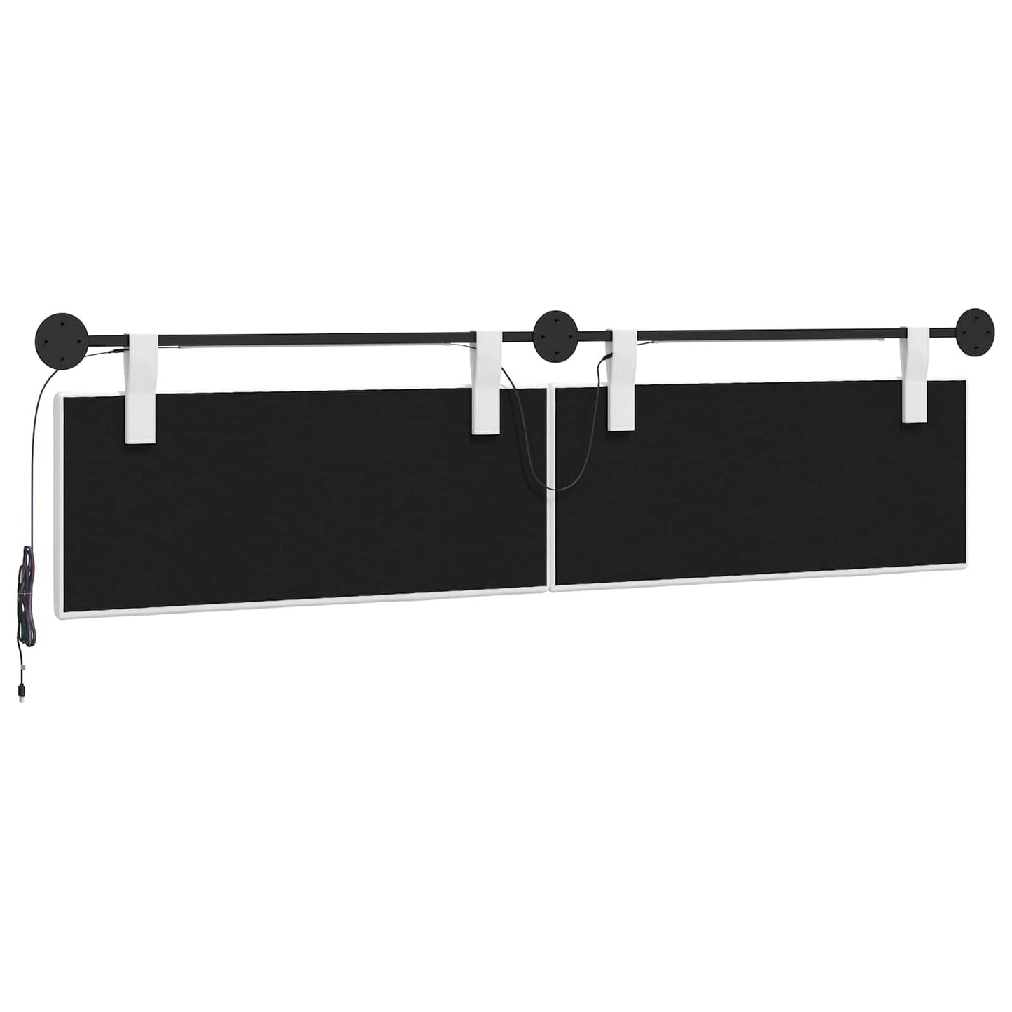 Hangend hoofdbord Met LED-verlichting Wit Stof