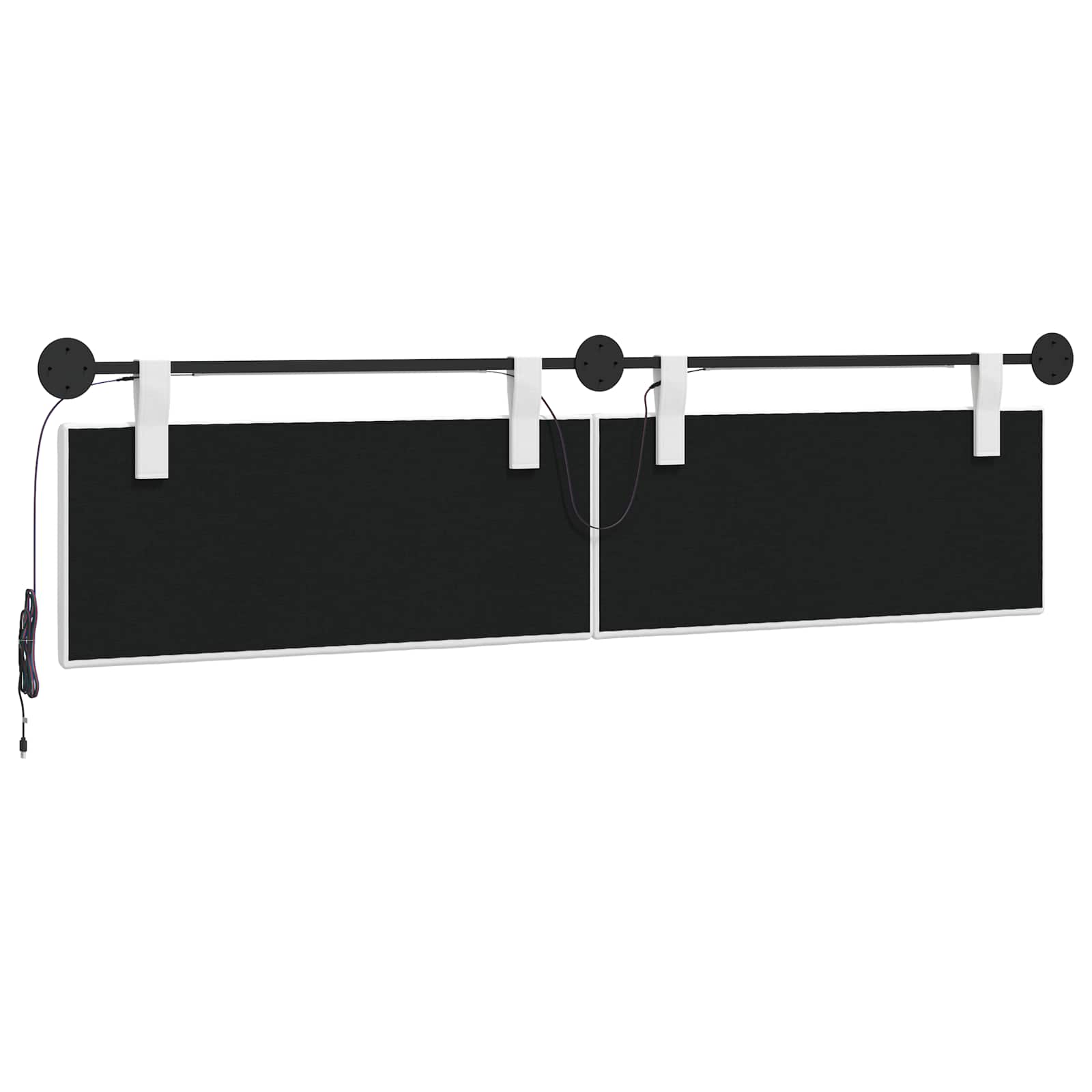 Hangend hoofdbord Met LED-verlichting Wit Stof